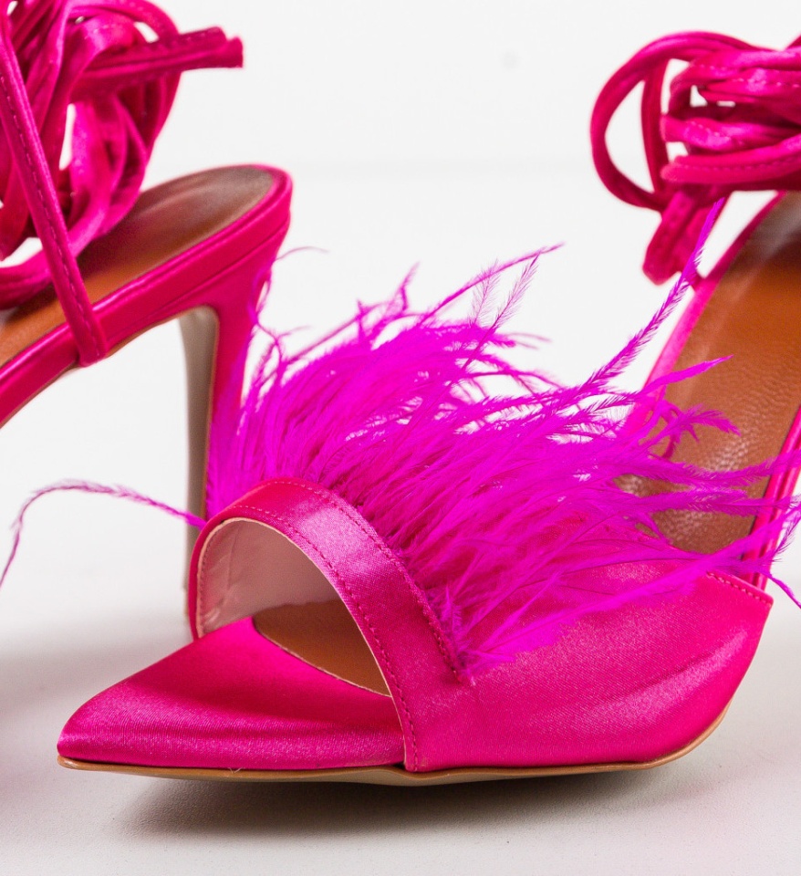 Sandale cu toc Orka Fuchsia - Img 3