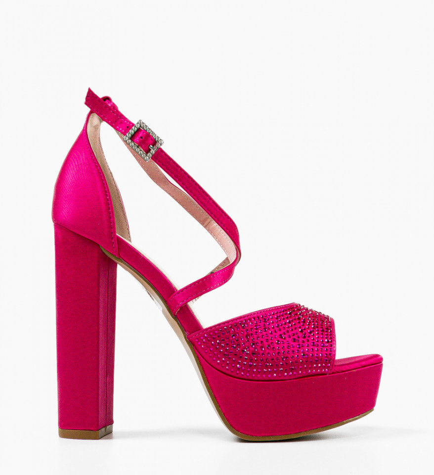 Sandale cu toc Parthen Fuchsia