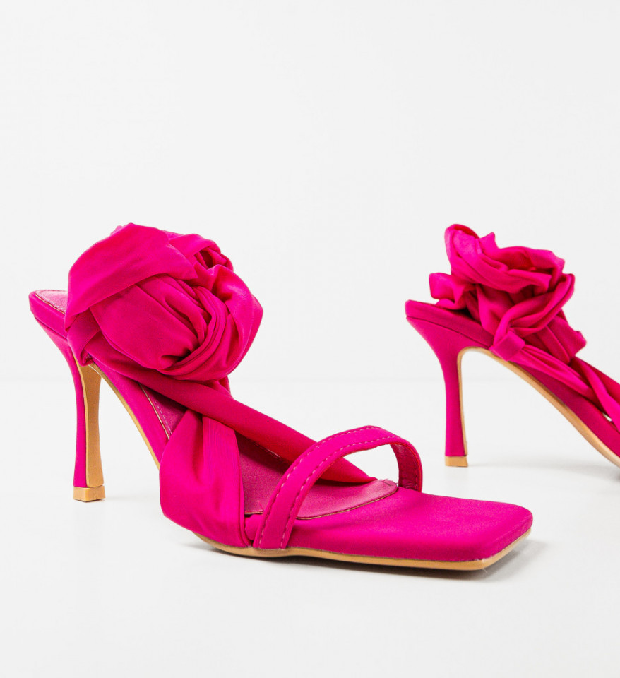 Sandale cu toc Septembe Fuchsia - Img 2