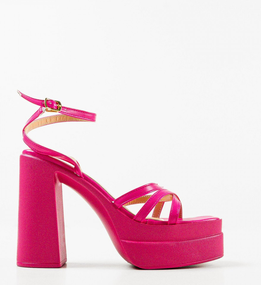Sandale cu toc Shreya Fuchsia