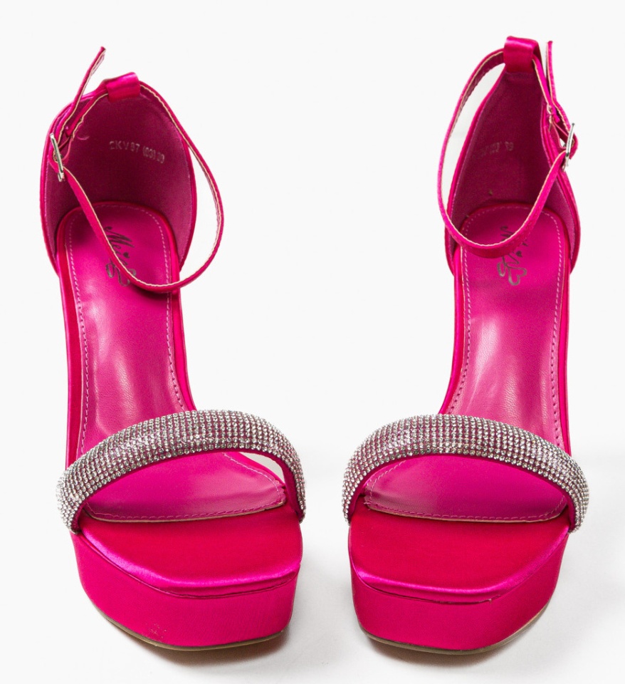 Sandale cu toc Sophie Fuchsia - Img 2
