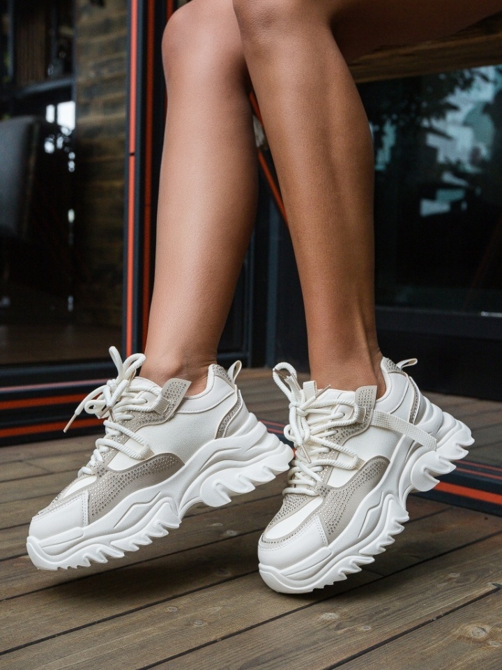 Sneakers dama Manker Bej - Img 6