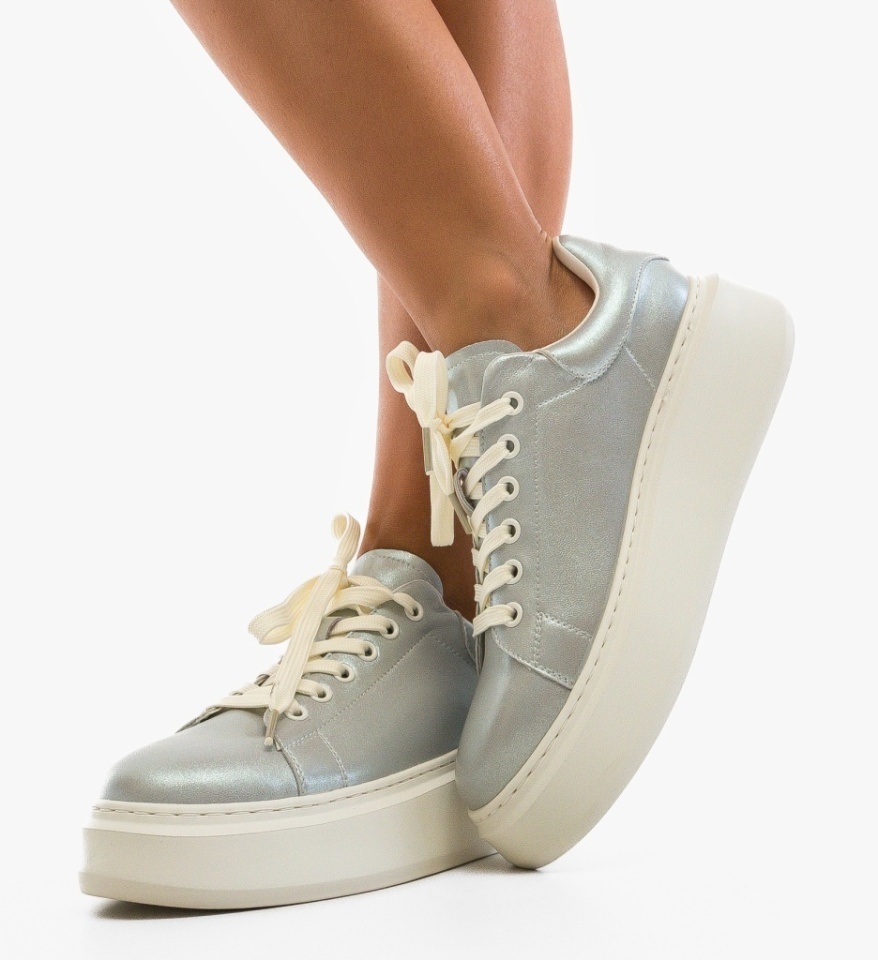 Sneakers dama Onart Argintii - Img 6