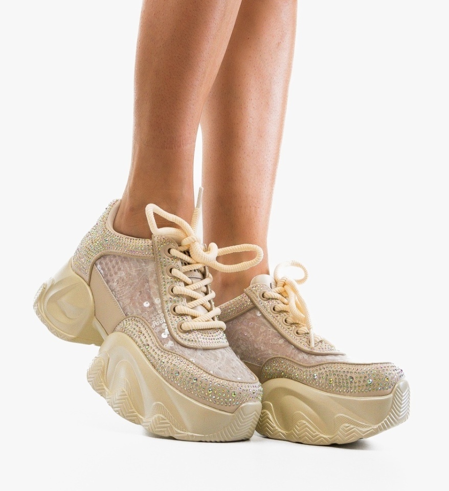 Sneakers dama Selery Bej - Img 5