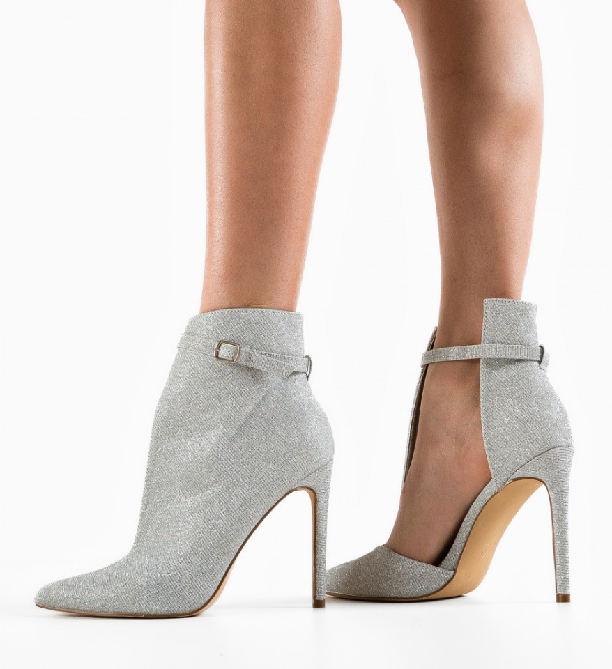 Botine dama Fleur Argintii - Img 5