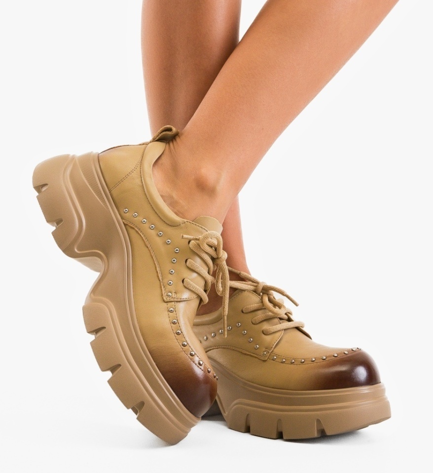 Pantofi Casual Anish Bej - Img 4