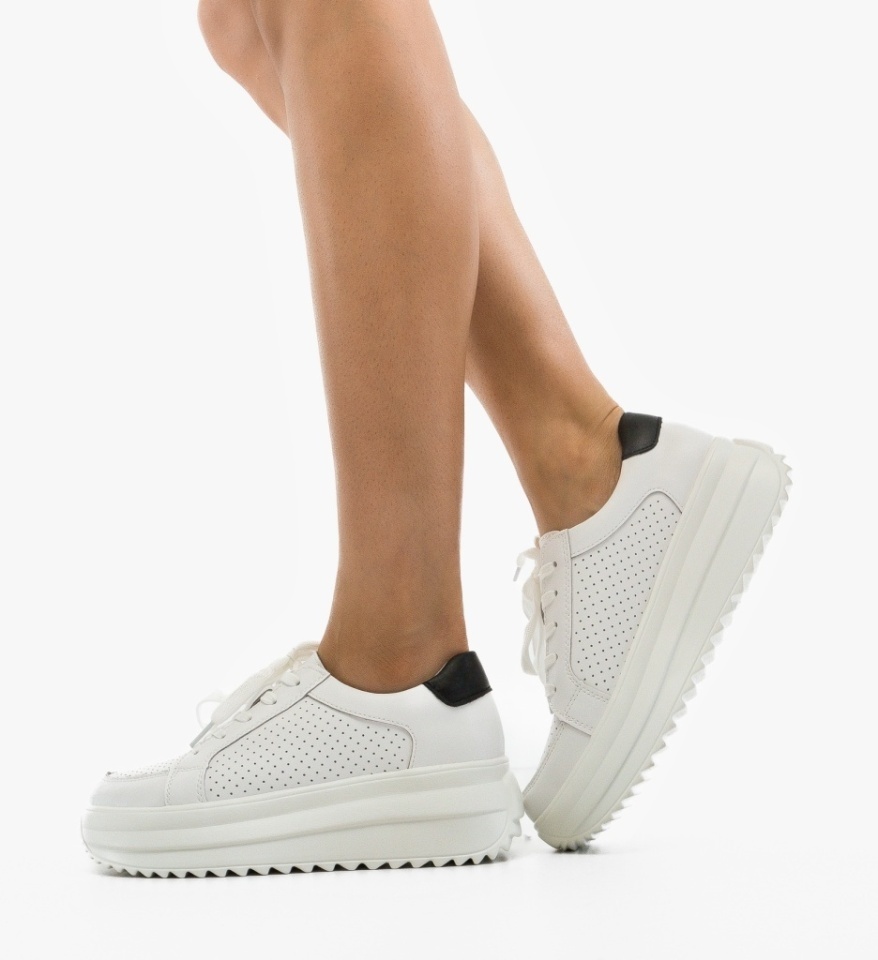 Pantofi Casual Cazmi Albi 3 - Img 3