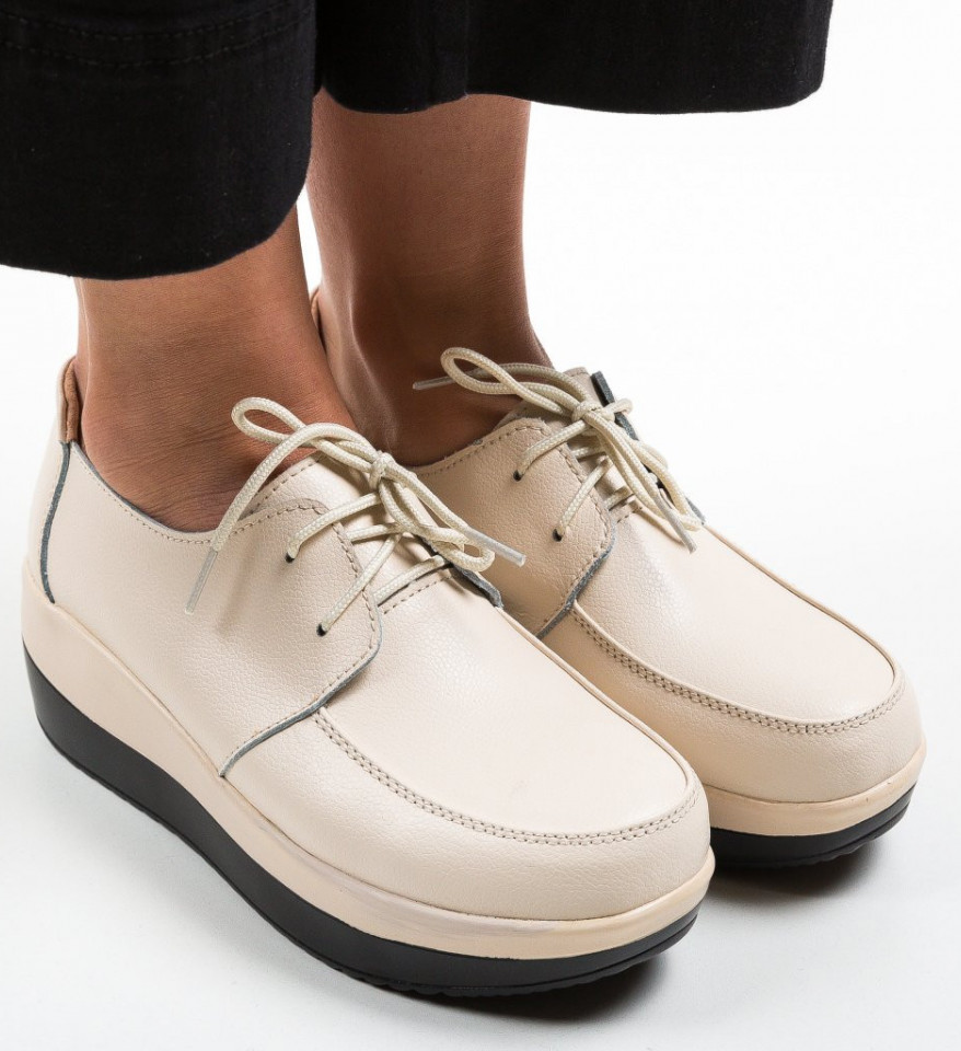 Pantofi Casual Creamt Bej - Img 6