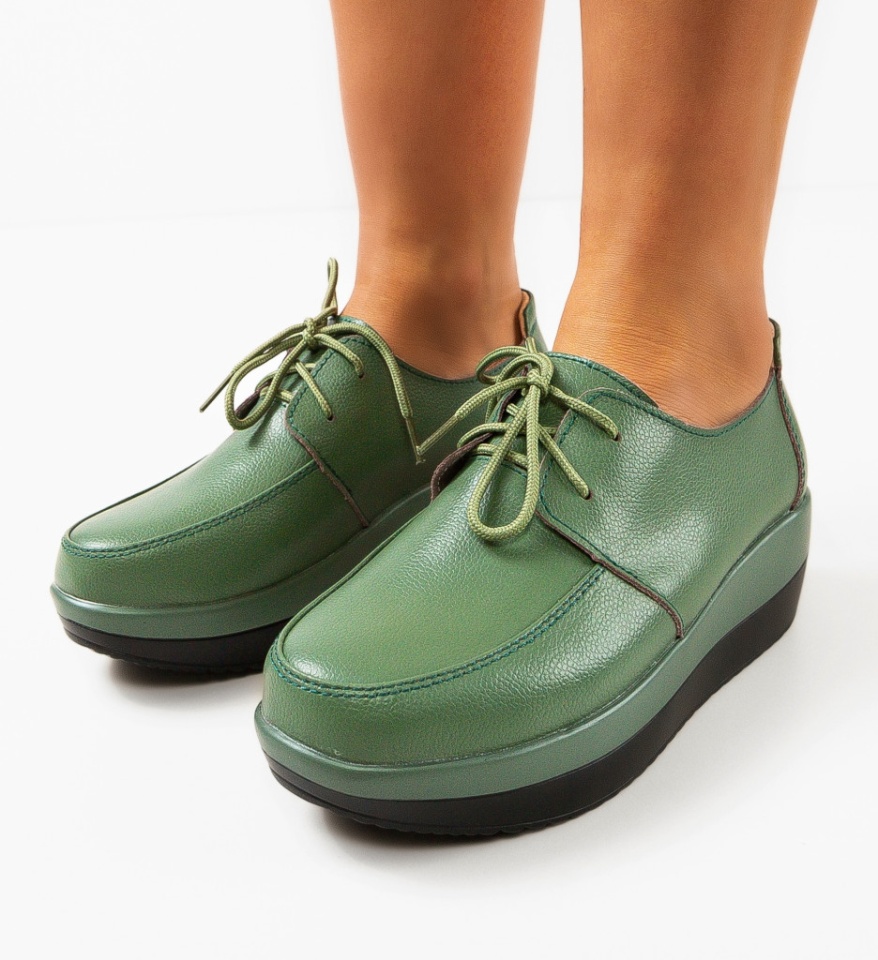 Pantofi Casual Creamt Verzi - Img 6