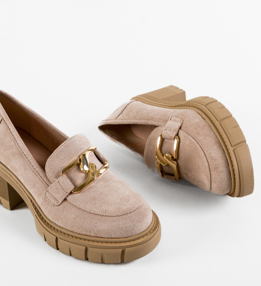Pantofi Casual dama Akein Bej - Img 4