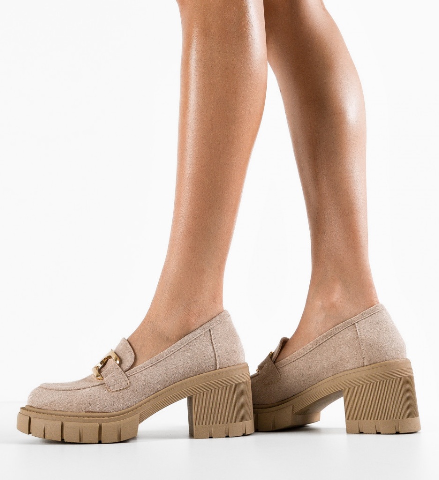 Pantofi Casual dama Akein Bej - Img 6