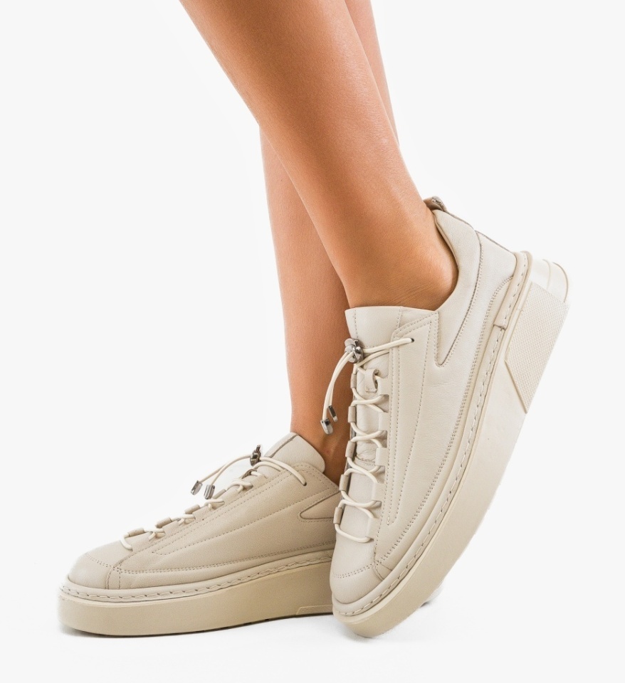 Pantofi casual dama Danubys Bej - Img 4