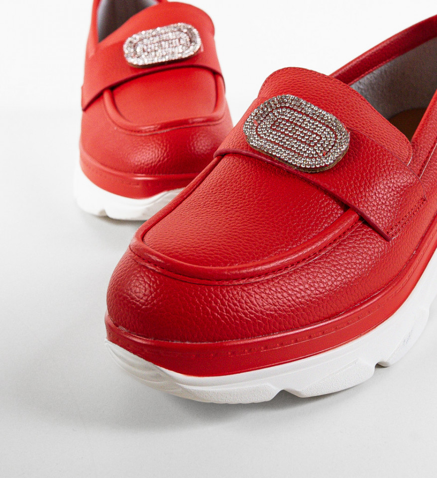 Pantofi casual dama Lonaza Rosii - Img 2