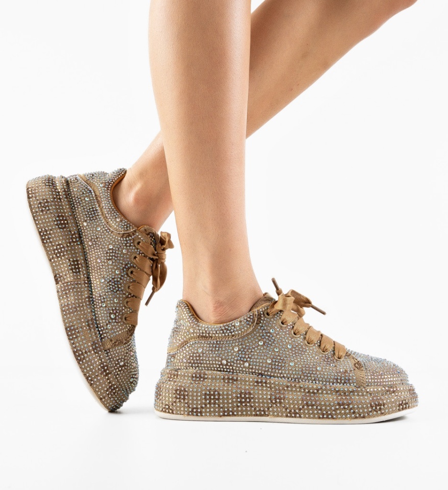 Pantofi Casual dama Urssy Bej - Img 7