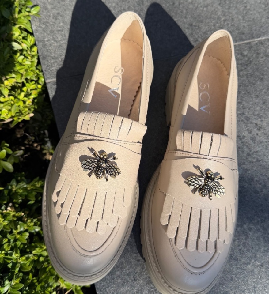Pantofi casual dama Zenin Bej - Img 10