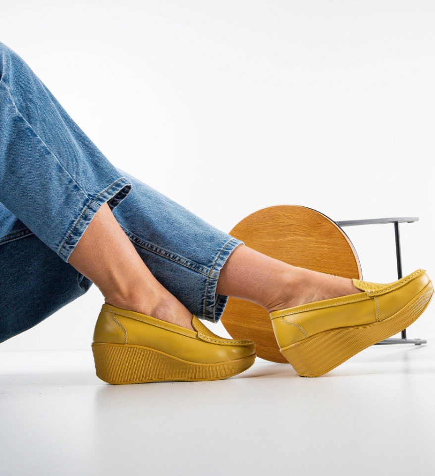 Pantofi Casual Ely Galbeni - Img 6