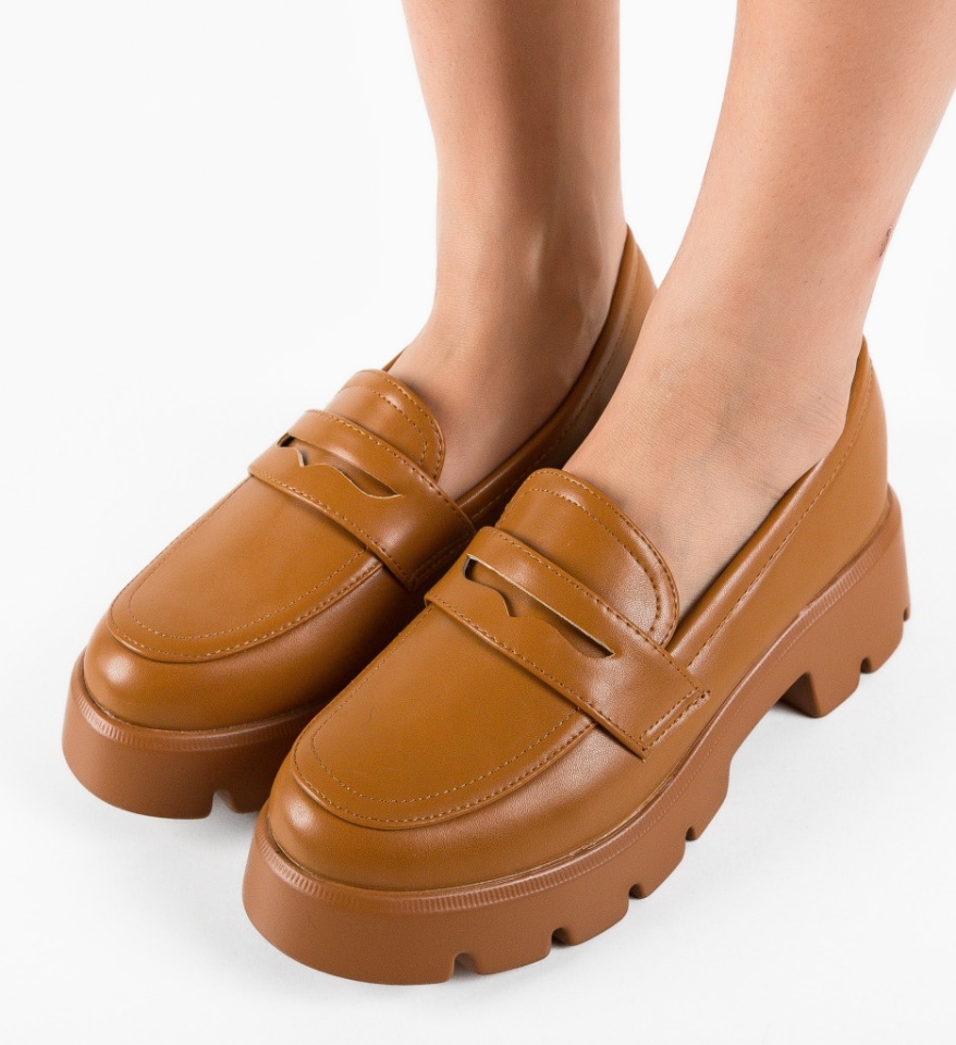 Pantofi Casual Lea Camel - Img 5