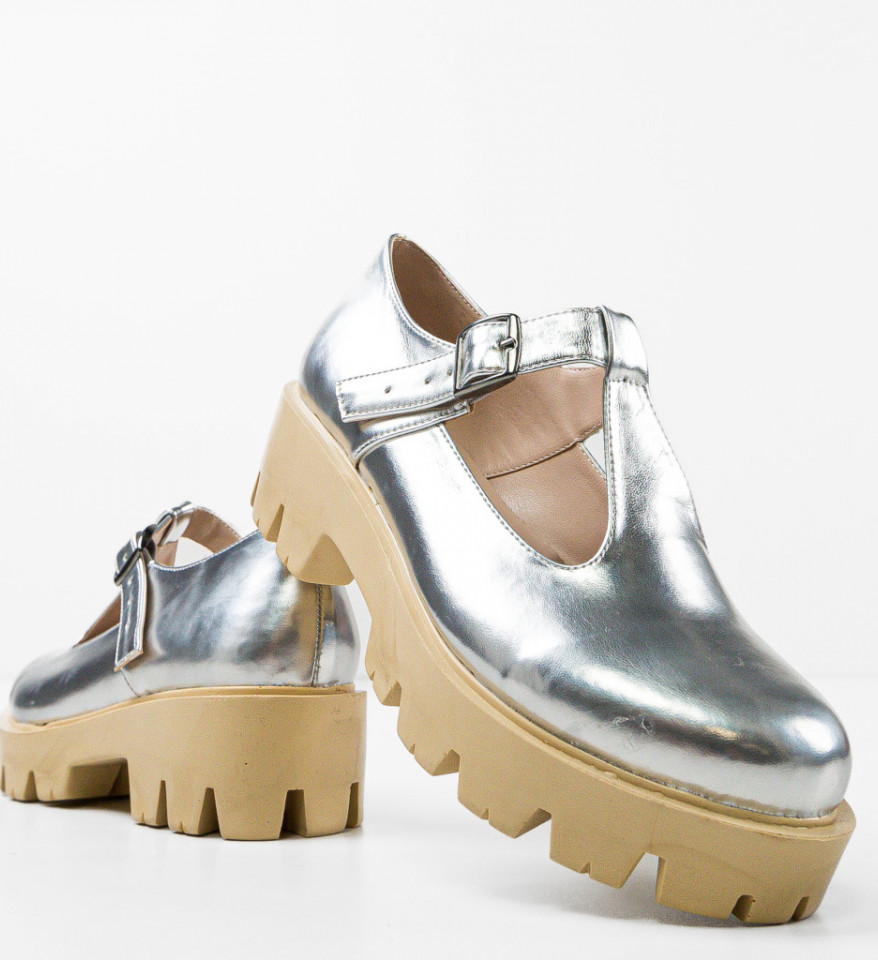 Pantofi Casual Lybon Argintii - Img 3