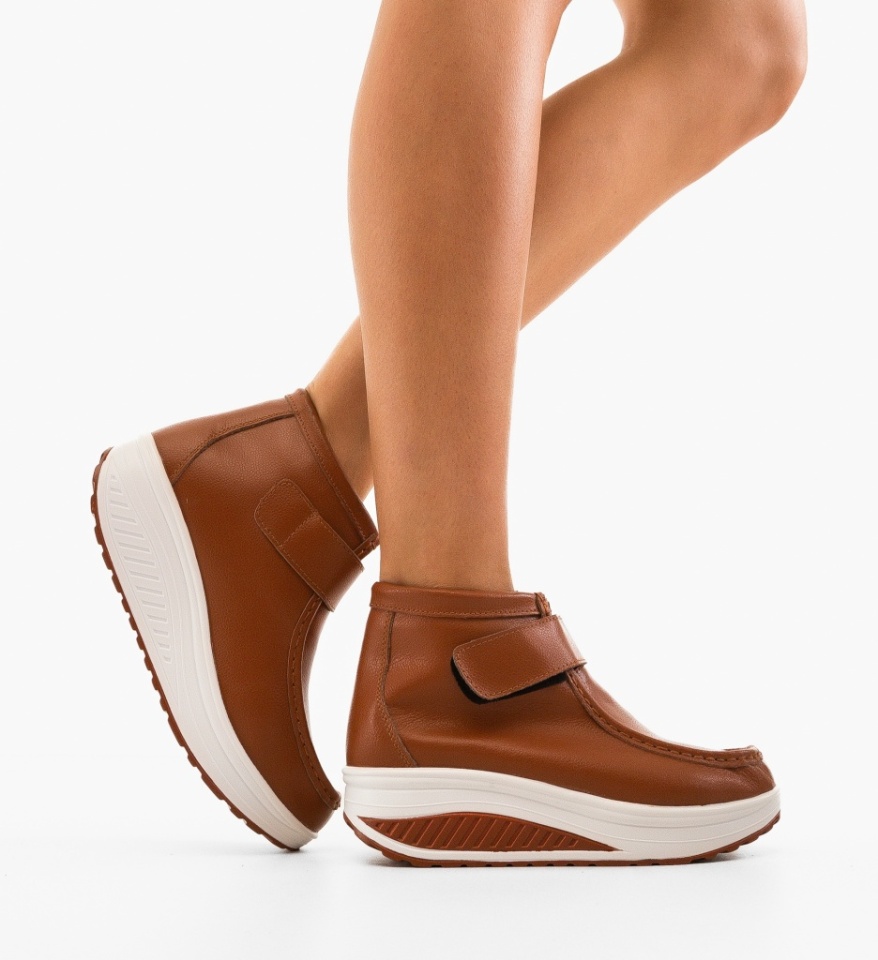 Pantofi Casual Misha Camel 2 - Img 6