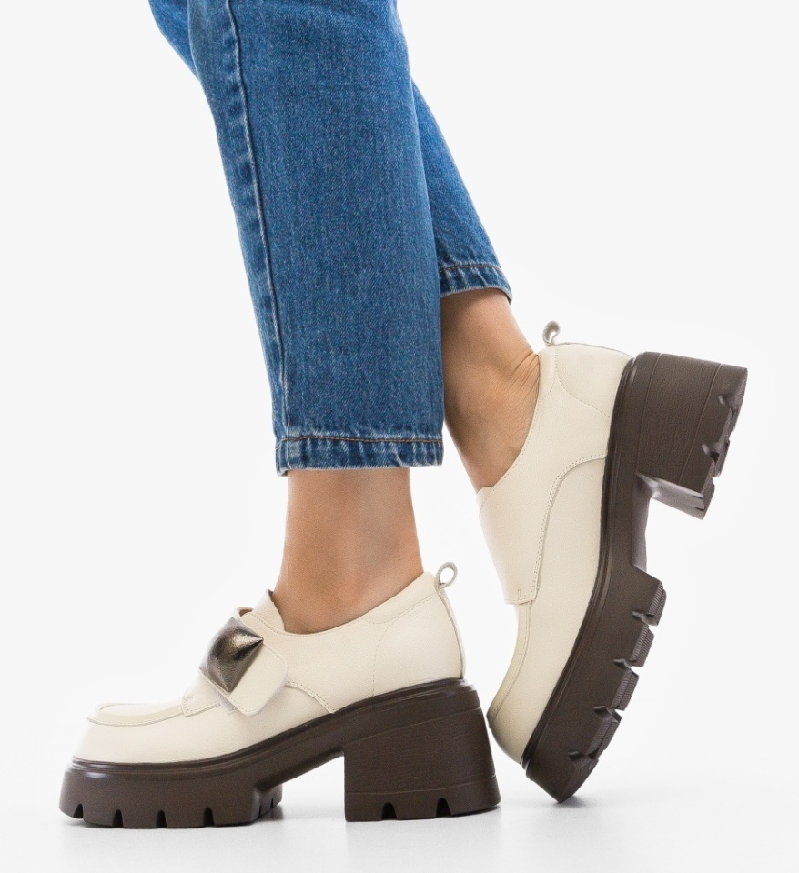Pantofi Casual Nanyt Bej - Img 6