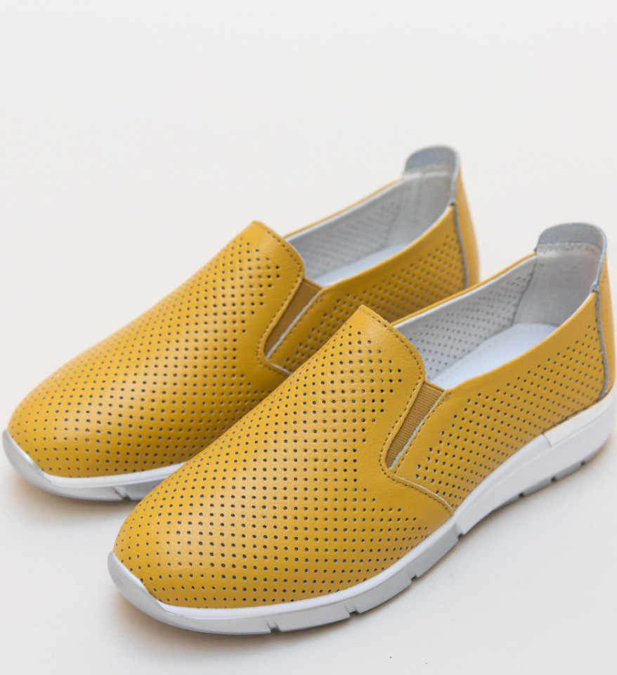 Pantofi Casual Pufine Galbeni - Img 5