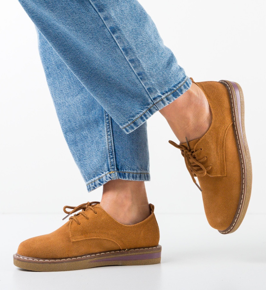 Pantofi Casual Romena Camel - Img 11
