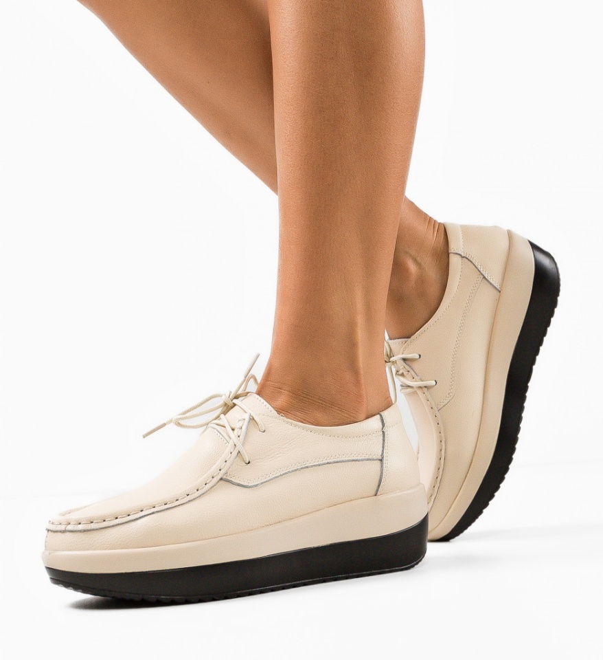 Pantofi Casual Vlasta Bej - Img 12