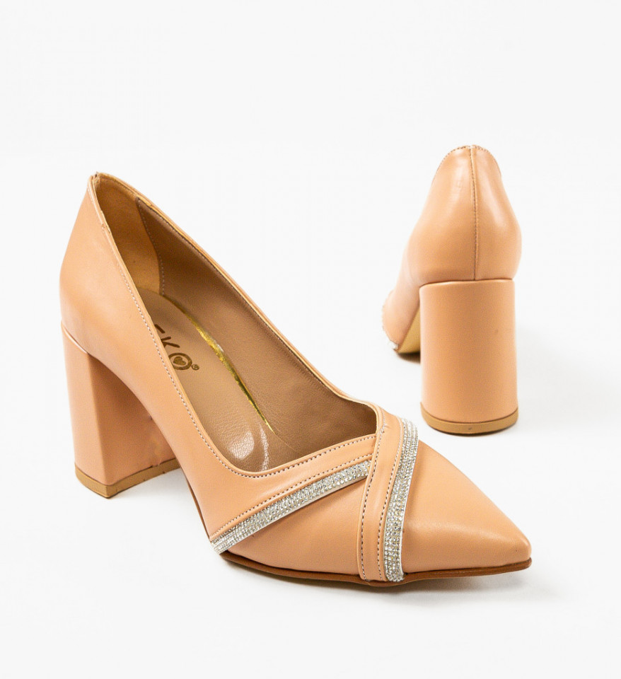 Pantofi dama Crysta Nude - Img 2