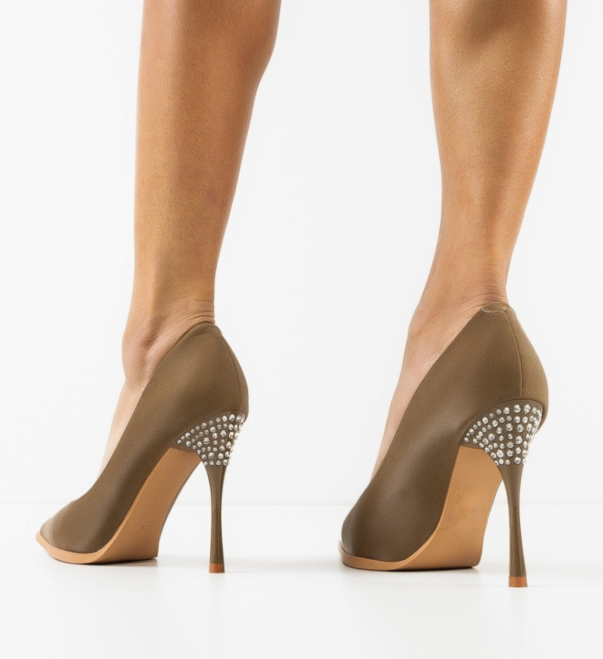 Pantofi dama Demoux Khaki - Img 5