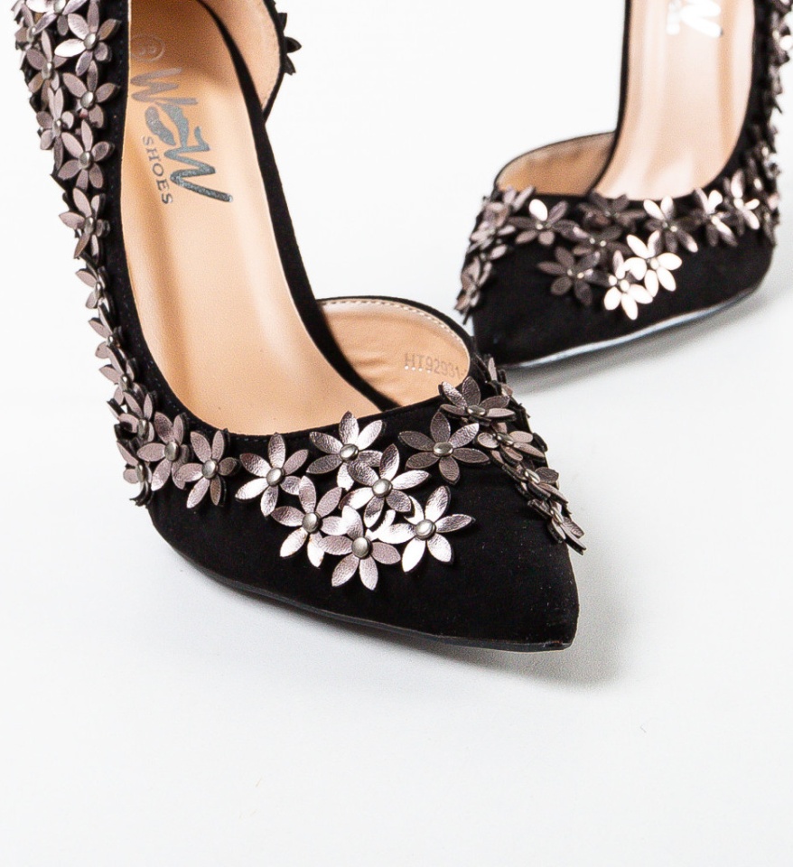 Pantofi dama Flowers Negri - Img 10