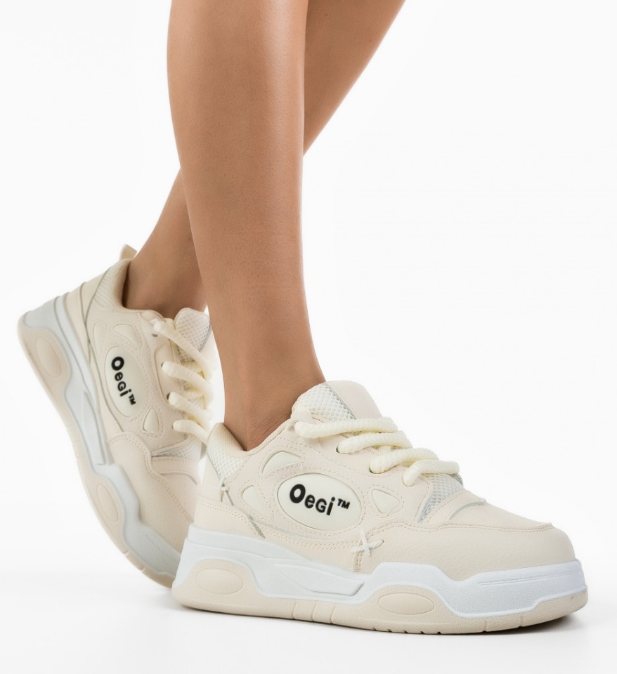 Pantofi sport Scarl Bej - Img 6