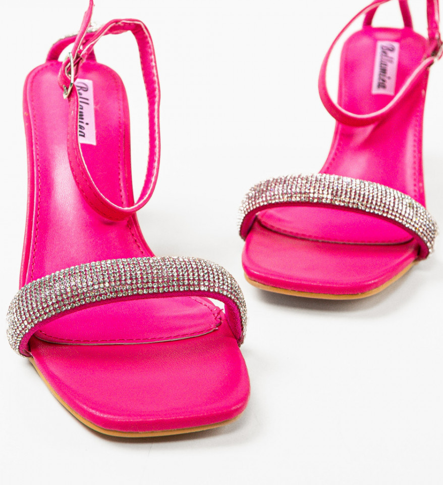 Sandale cu toc Aqsa Fuchsia - Img 4