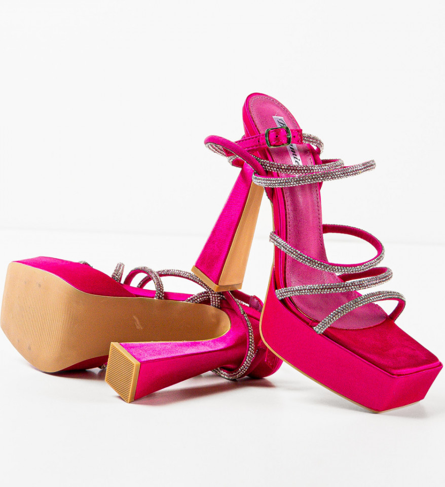Sandale cu toc Ashleigh Fuchsia - Img 5