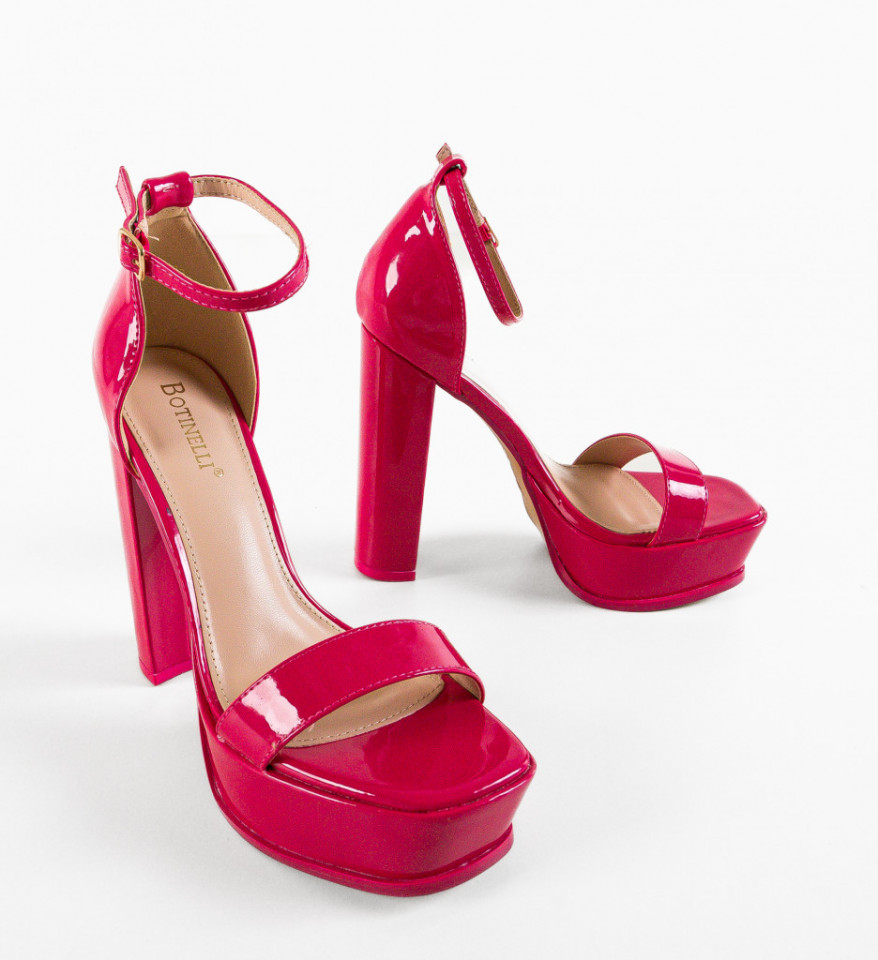 Sandale cu toc Buhy Fuchsia - Img 4