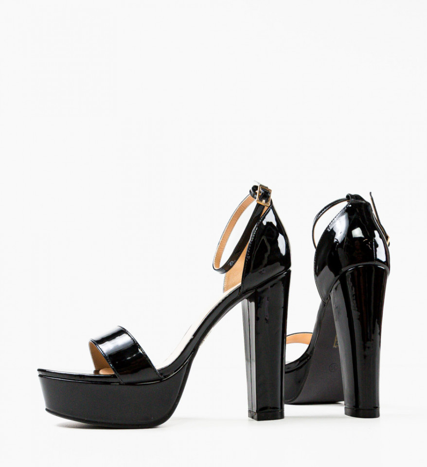 Sandale cu toc Butler Negre - Img 2