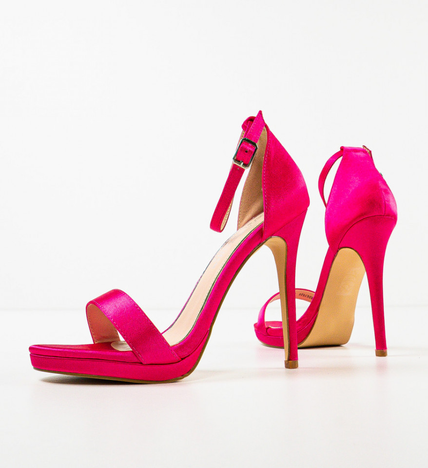 Sandale cu toc Cassandre Fuchsia - Img 4