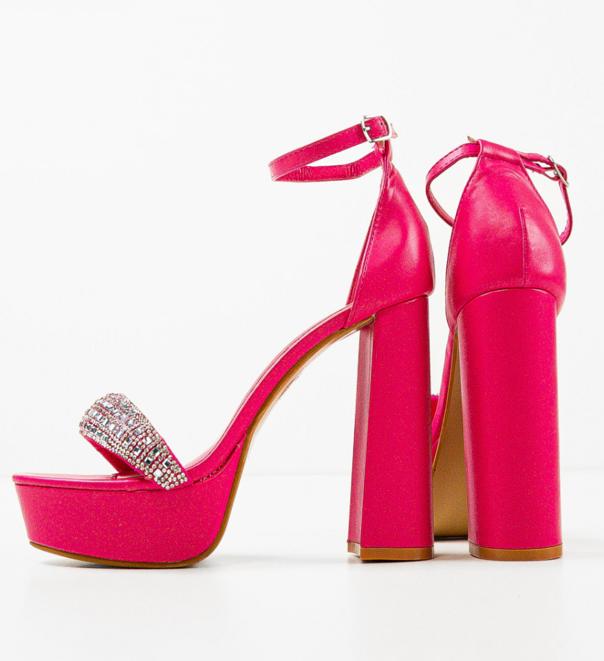 Sandale cu toc Christel Fuchsia - Img 4