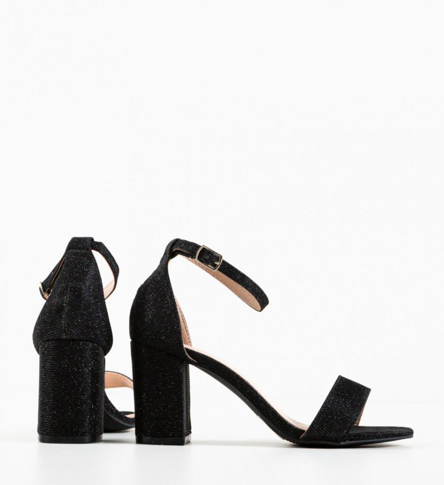 Sandale cu toc Dian Negre - Img 2