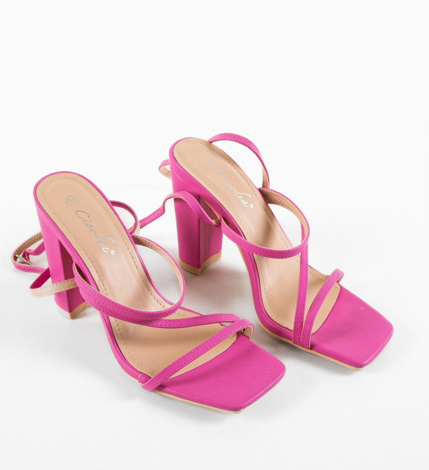 Sandale cu toc Inga Fuchsia - Img 3