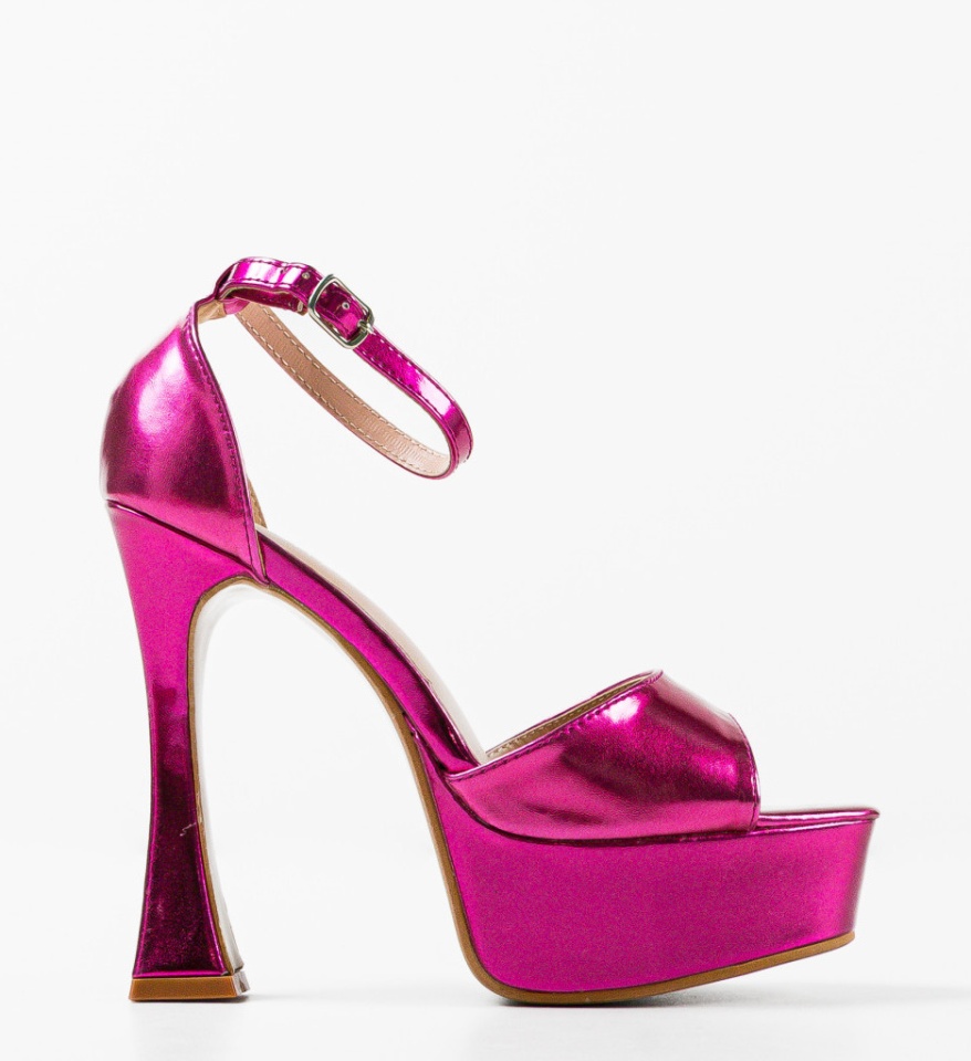 Sandale cu toc Lucero Fuchsia - Img 3