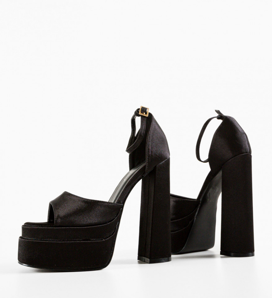 Sandale cu toc Maisy Negre - Img 3