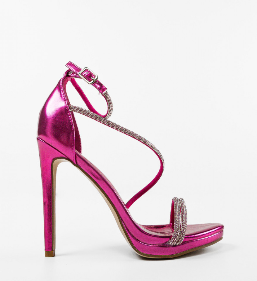 Sandale cu toc Melitta Fuchsia