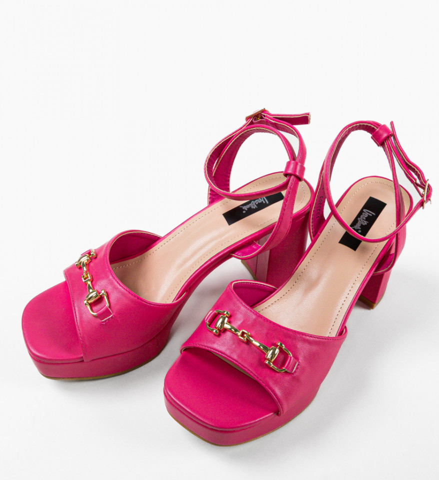 Sandale cu toc Merab Fuchsia - Img 4