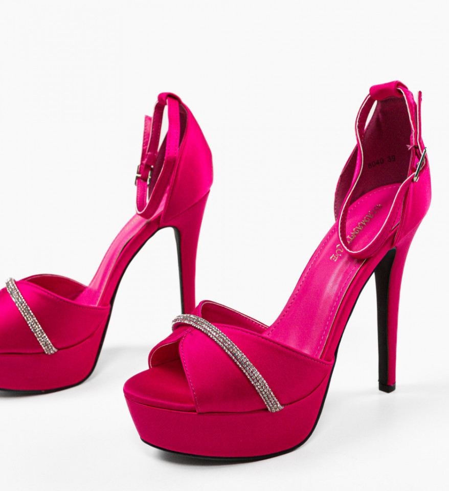 Sandale cu toc Miriam Fuchsia - Img 3