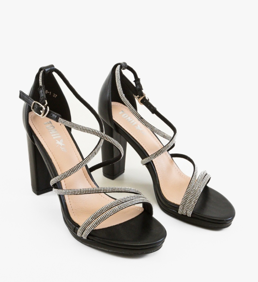 Sandale cu toc Pahare Negre - Img 2