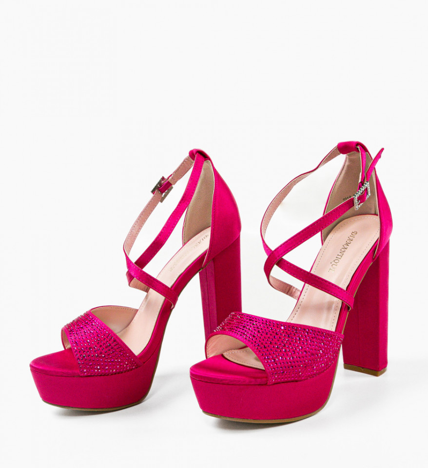 Sandale cu toc Parthen Fuchsia - Img 2