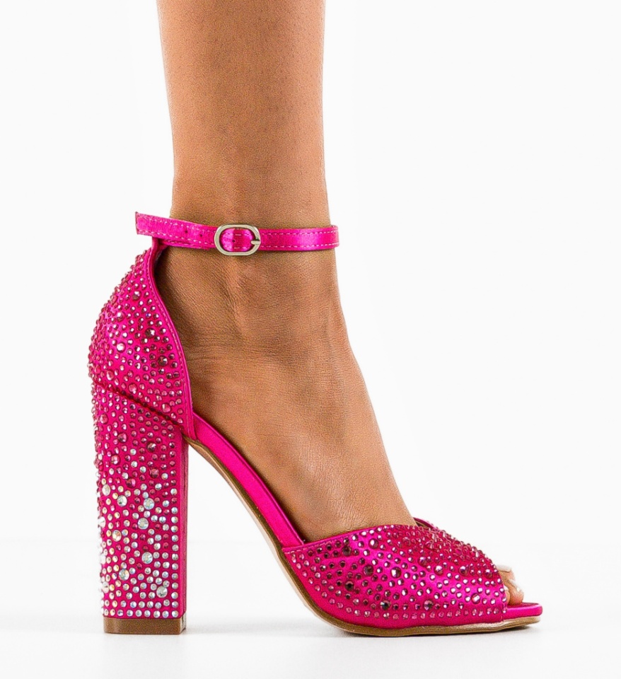 Sandale cu toc Rubyna Fuchsia - Img 2
