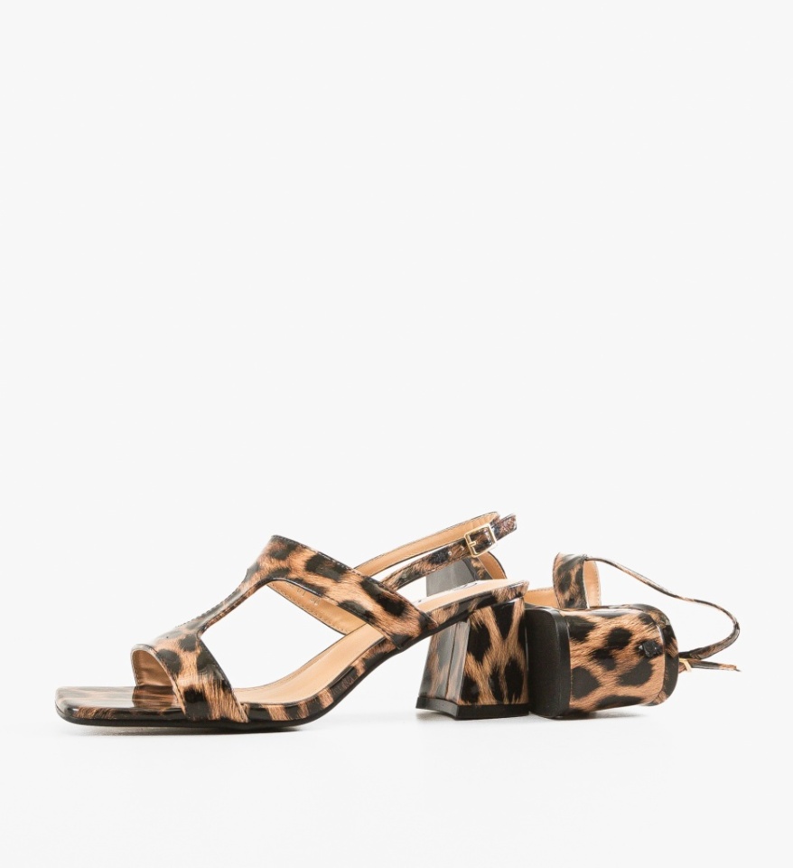Sandale cu toc Sufyan Animal Print - Img 2