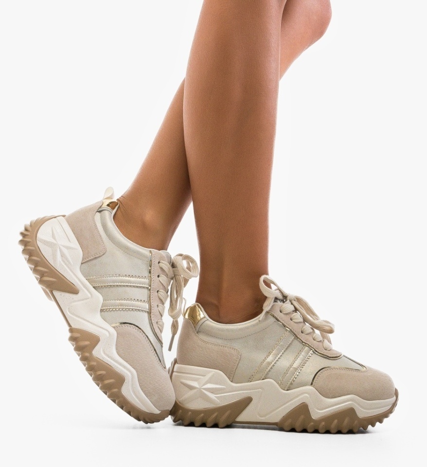 Sneakers dama Sandy Bej - Img 6
