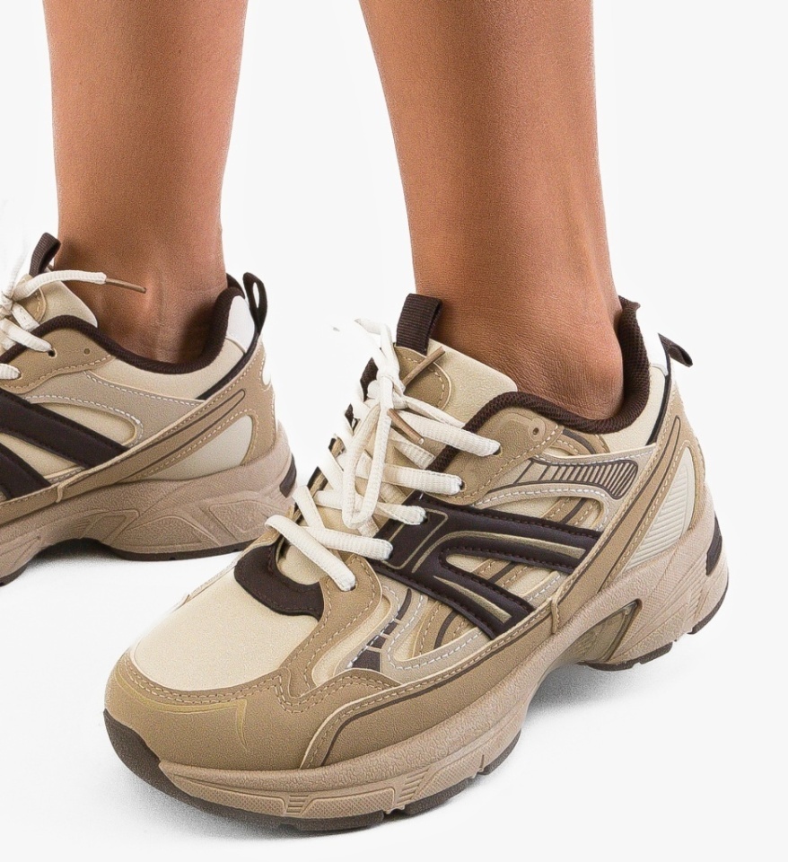 Sneakers dama Smala Bej - Img 3